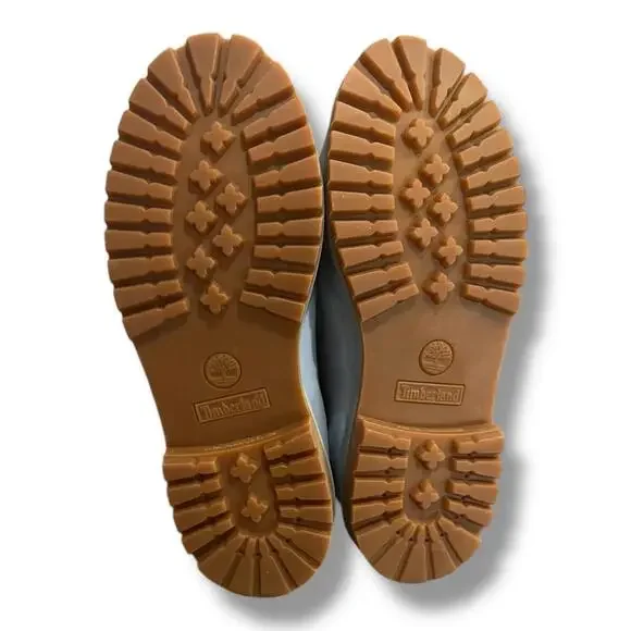 Timberland Junior Girls Sz 7 6” Premium WP Baby Blue Shine 1991A Leather Floral - Picture 5 of 15